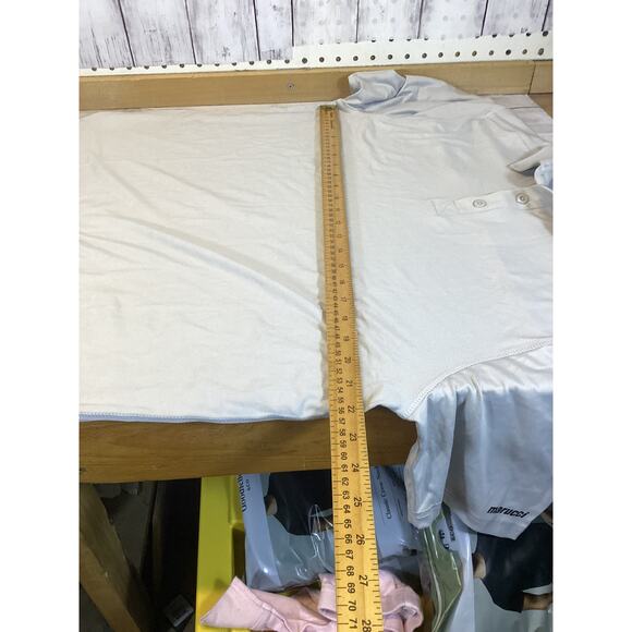 Marucci performance Men's gray golf polo shirt 95%polyester Size - L W44 L21 - Picture 3 of 5